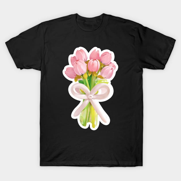 Pink Flower, Beautiful Flowers T-Shirt by LycheeDesign